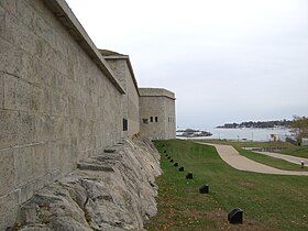 Fort wall and shoreline