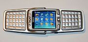 Nokia E70, unusual candybar/flip form with a QWERTY keyboard