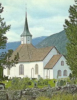 View of the local Innvik Church