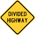 W6-1aT Divided highway