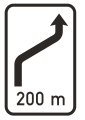 Signboard – change of driving direction