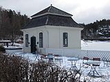 The gazebo/pavilion in Hvervenbukta, used as kiosk and café