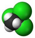 Space-filling model of 1,1,1-trichloroethane