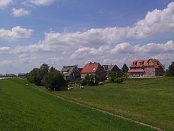 Some houses at the old dike at Altengamme