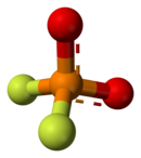 Ball-and-stick model of the difluorophosphate ion