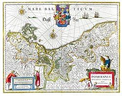 Map of the Duchy of Pomerania from the 17th century